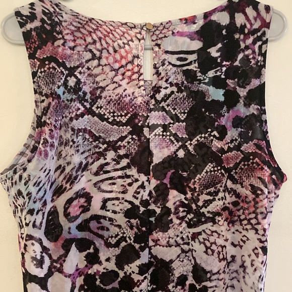 Dana Buchman Womens Fully Lined Shift Dress Purple Black Sleeveless Size Large - Picture 6 of 13